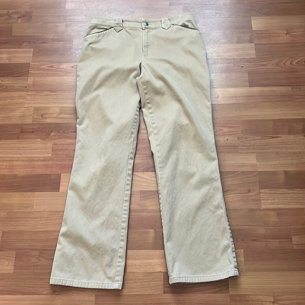 Lauren Jeans Co by Ralph Lauren women’s khaki straight leg pants Size 8 - Picture 2 of 12